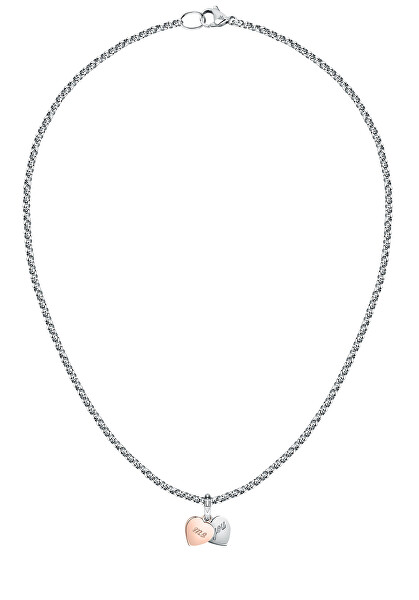 Romantický ocelový bicolor náhrdelník You & Me Drops SCZ1264