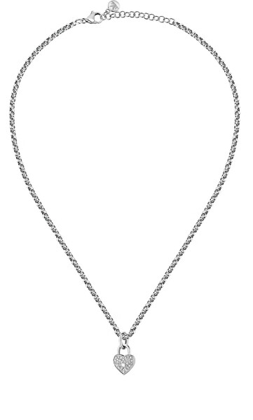 Romantikus acél nyaklánc kristályokkal 4G Logo Boule SABG26