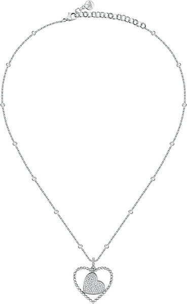 Romantikus acél nyaklánc Szív kristályokkal Dolce Vita SAUA03