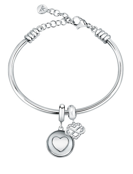Romantico braccialetto in acciaio con ciondoli Drops SCZ1182