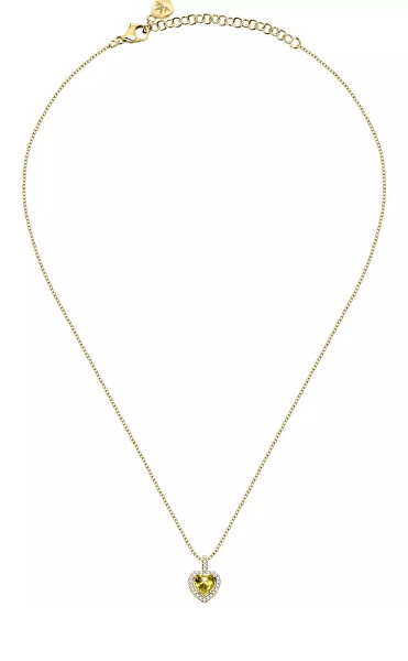 Colier Romantic placat cu aur cu inimă Tesori SAVB01 (lanț, pandantiv)