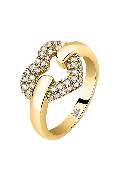 Inel romantic din oțel placat cu aur Bagliori SAVO280