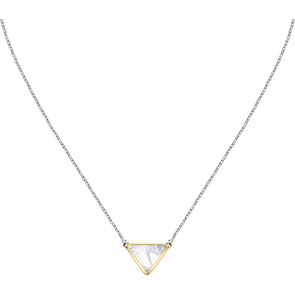 Slušivý oceľový bicolor náhrdelník Trilliant SAWY10