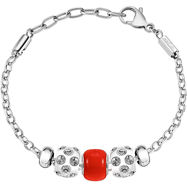 Elegante bracciale in acciaio con cristalli Drops SCZ1129