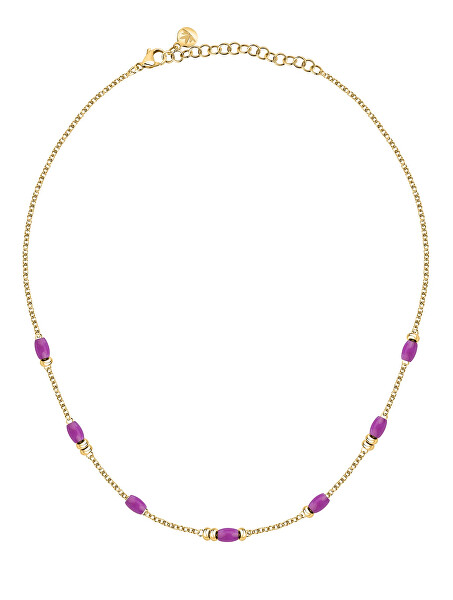 Slušivý pozlacený náhrdelník s korálky Colori SAXQ03