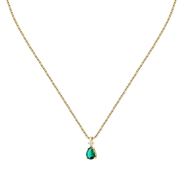 Slušivý pozlacený náhrdelník se zirkony Tesori SAIW190