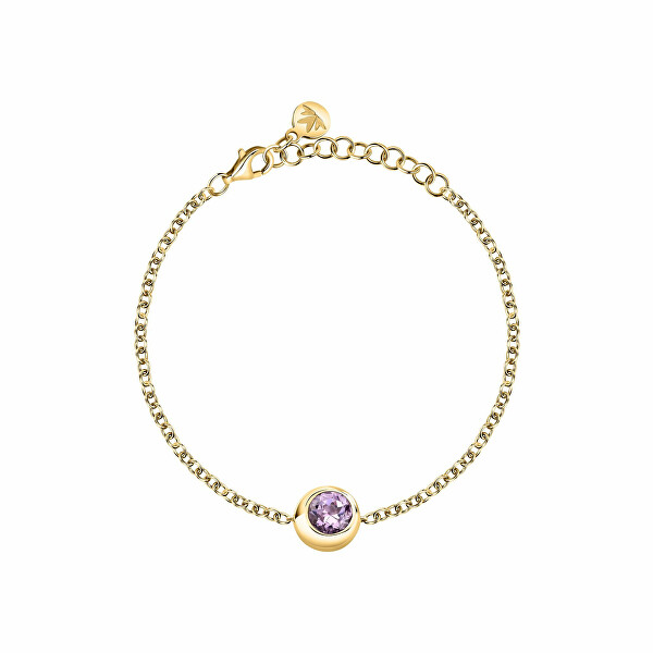 Schickes vergoldetes Armband mit Amethyst Semipreziose SAXN09