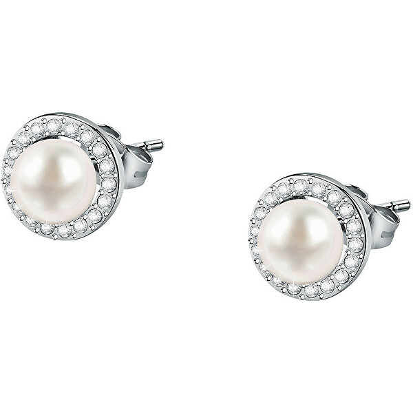 Cercei eleganți din argint cu perle perlă SAER51