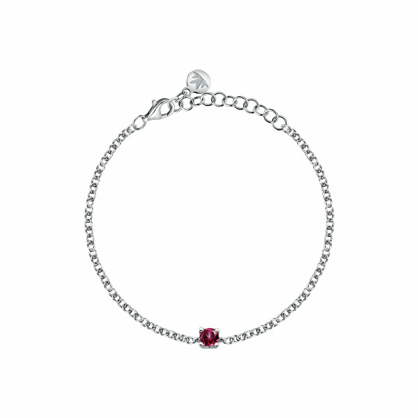 Bracciale in argento con zircone cubico rosso Tesori SAIW237