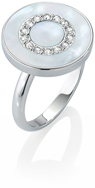 Stříbrný prsten s perletí a krystaly Perfetta SALX09