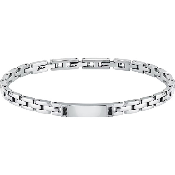 Stilvolles Herrenarmband mit schwarzen Kristallen Urban SABH52