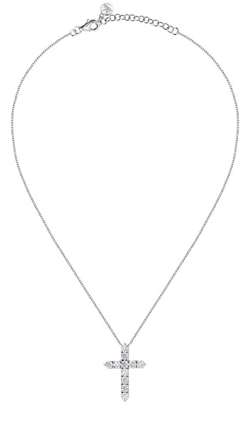 Štýlový strieborný náhrdelník s krížikom Large Cross Tesori SAIW116