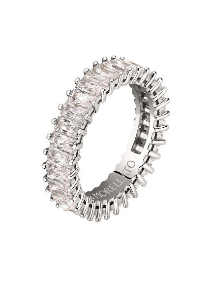 Csillogó gyűrű átlátszó cirkónium kövekkel Baguette SAVP100