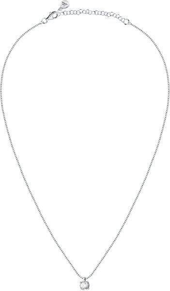 Csillogó ezüst nyaklánc kristállyalTesori SAIW98