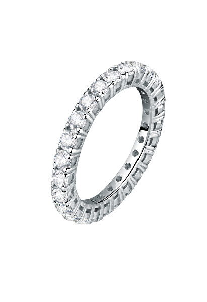 SLEVA - Třpytivý stříbrný prsten se zirkony Scintille SAQF161