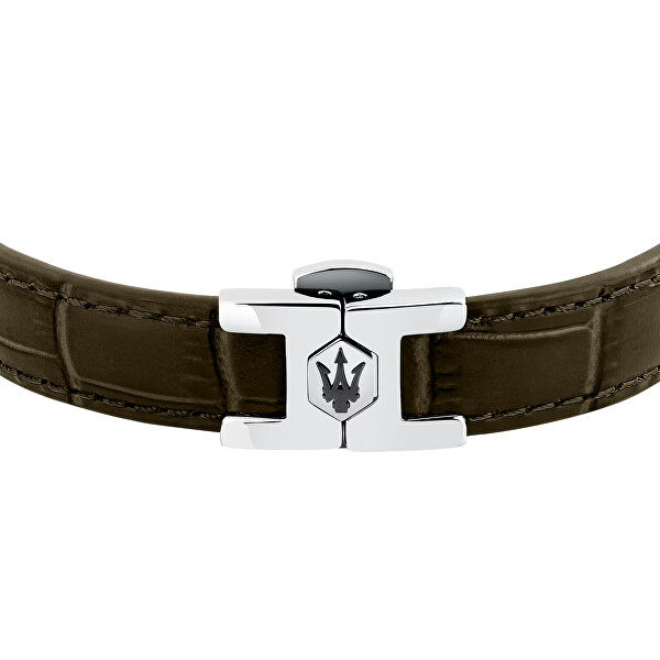 Hnědý kožený náramek pro muže Leather JM2269LA03