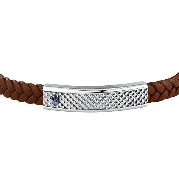Hnědý kožený náramek pro muže Leather JM525AVE37