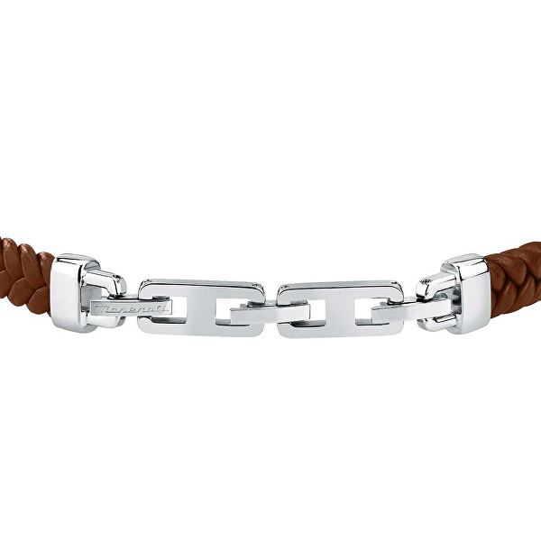 Hnědý kožený náramek pro muže Leather JM525AVE37