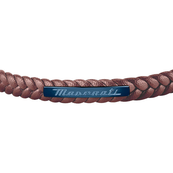 Hnědý kožený náramek Recycled Leather JM222AVE03