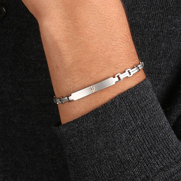 Pánský bicolor náramek z titanu a oceli Titanium JM426AXF05