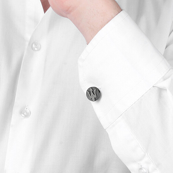 Stylové černé manžetové knoflíčky z oceli JM418ANK10