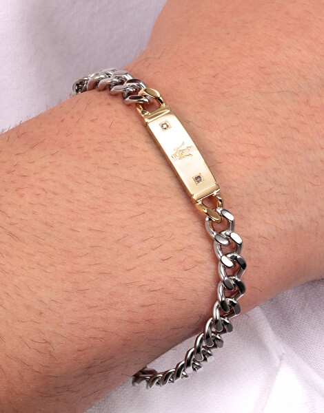 Stylový bicolor náramek pro muže Diamonds JM221ATY07