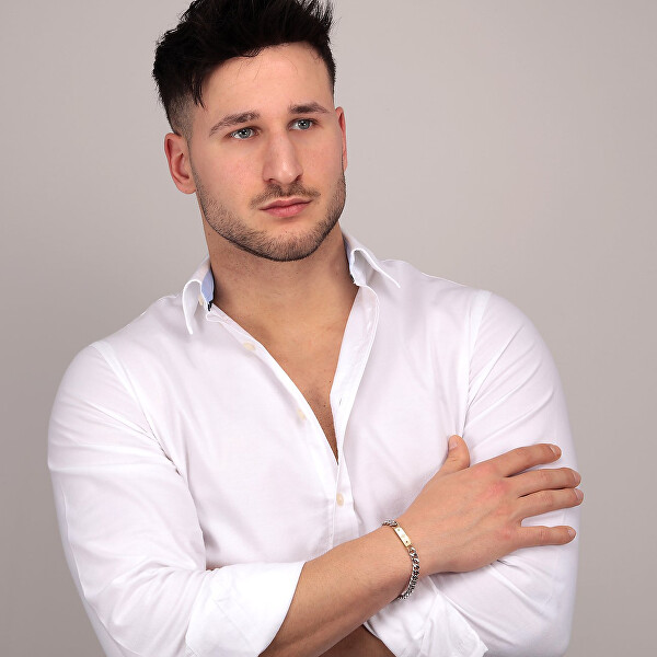 Stylový bicolor náramek pro muže Diamonds JM221ATY07