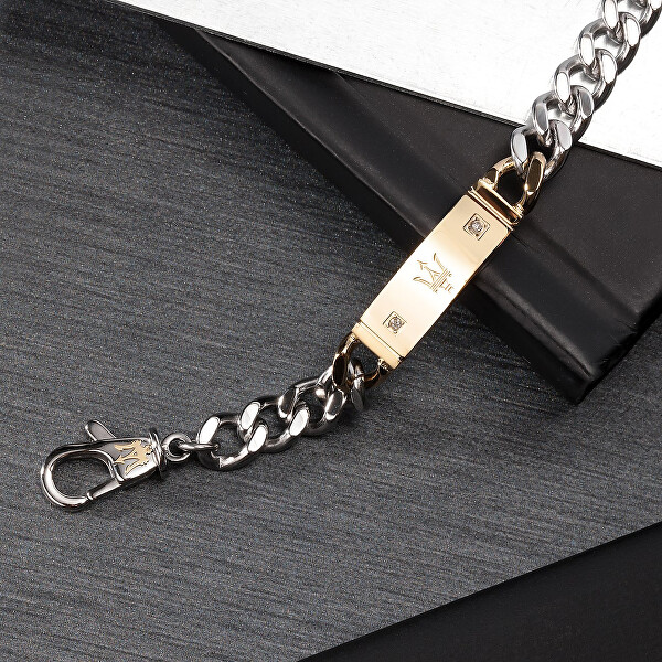 Stylový bicolor náramek pro muže Diamonds JM221ATY07