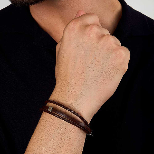 Trojitý kožený náramek Leather JM525AVE33