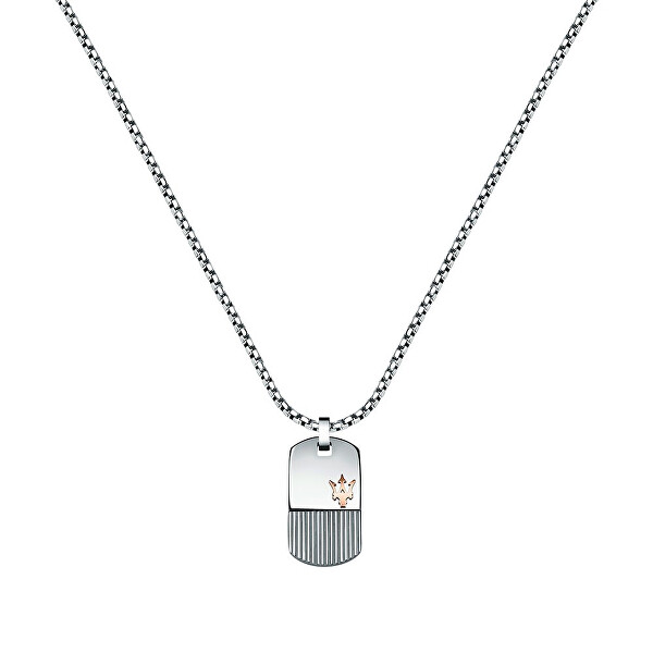 Módny oceľový náhrdelník Vojenská známka Iconic JM121ATK08
