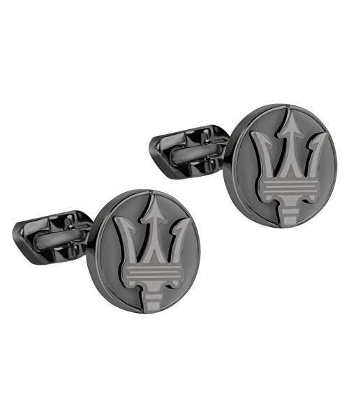 Stylové černé manžetové knoflíčky z oceli JM418ANK10