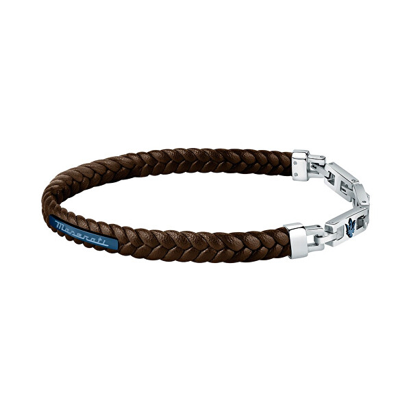 Bracciale in pelle marrone scuro Recycled Leather JM222AVE03