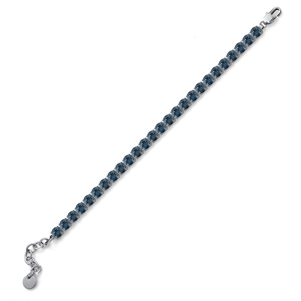 Glänzendes Stahlarmband mit blauen Kristallen Déjà Vu 32326 207