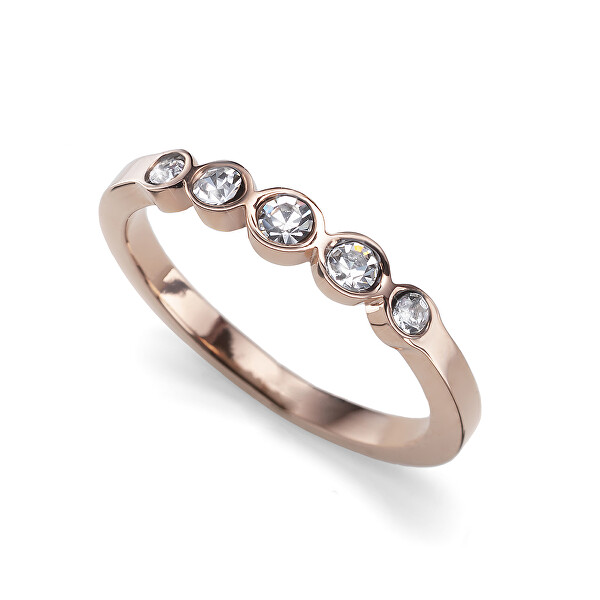 Eleganto anello placcato in oro rosa con cristalli trasparenti Change 41165