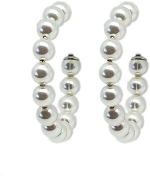 Cercei cu perle elegante perla Hoop 22921