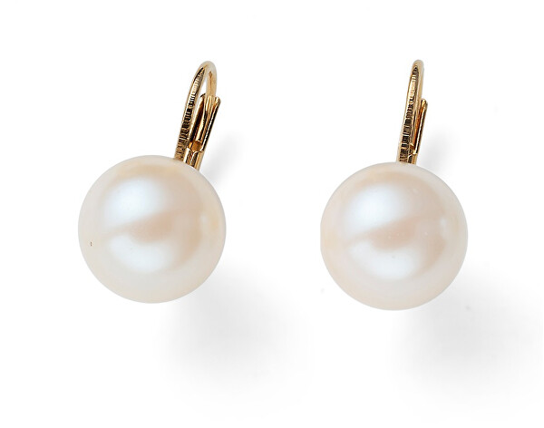 Eleganti orecchini placcati in oro con perle Good  23023G