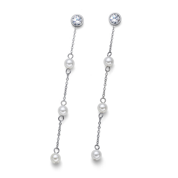 Cercei gingași din oțel cu perle Away 23016