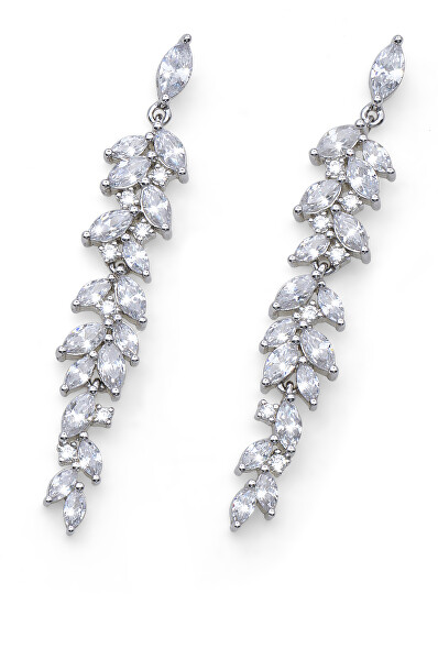 Gyönyörű ezüst fülbevaló cirkónium kövekkel Lily 62155