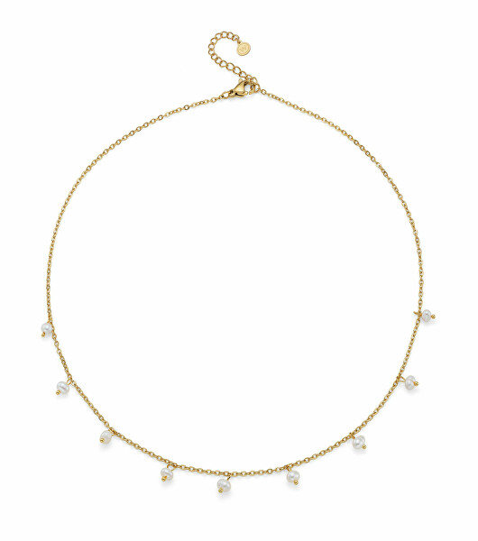 Wunderschöne vergoldete Halskette mit Perlen Loco Silky Pearls 12313G