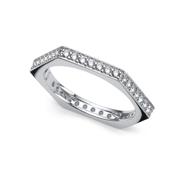 Anello scintillante in argento con zirconi cubici Edge 63266