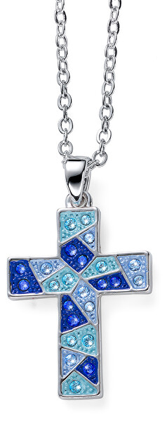 Halskette mit Kreuz Gaudi Cruz S 12011 BLU
