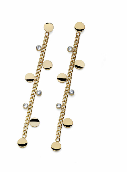 Orecchini lunghi originali in acciaio placcato oro Perk Freedom 23135G