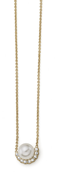 Půvabný pozlacený náhrdelník s perličkou Mayari 12369G
