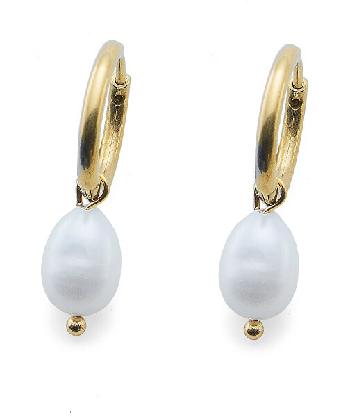 Eleganti orecchini a cerchio con perle Volition Freedom 23105G
