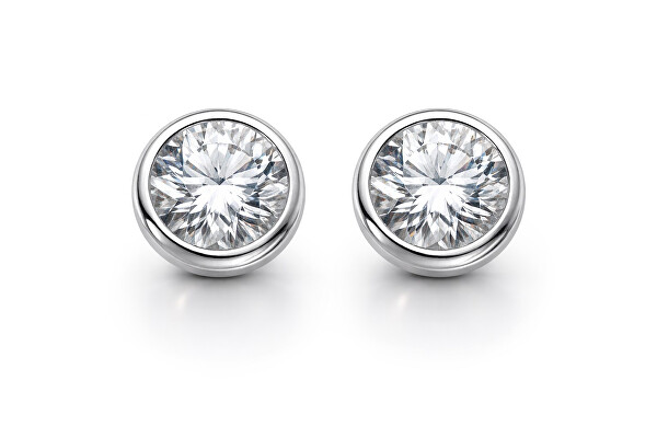 Stříbrné náušnice s krystaly Basic 62072