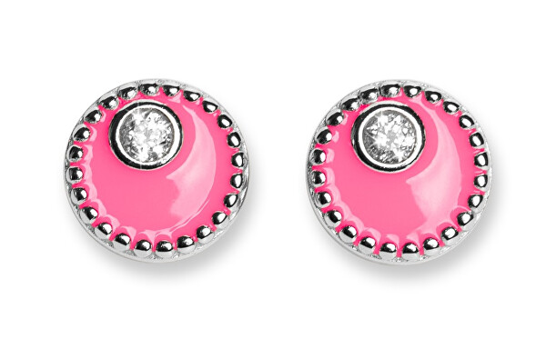 Orecchini in argento con smalto rosa Meliora 62258 PIN