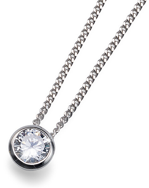 Stříbrný náhrdelník Solitaire 61118 (řetízek, přívěsek)