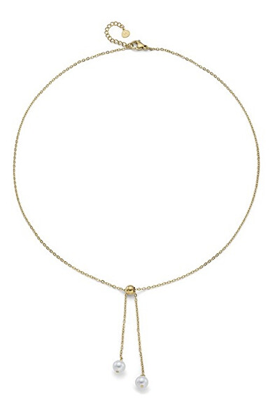 Stilvolle vergoldete Halskette mit Perlen Aranyani Silky Pearls 12314G