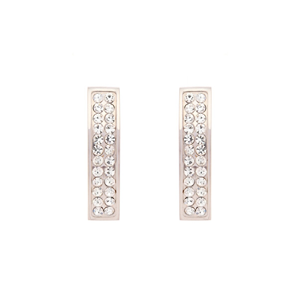 Třpytivé ocelové náušnice s krystaly Brava Lumiere 23227