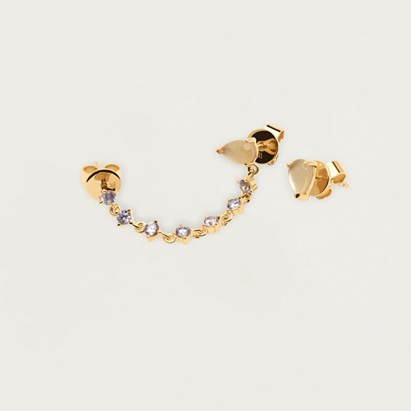 Asymmetrische vergoldete Ohrringe aus Silber JOANNE Gold AR01-245-U